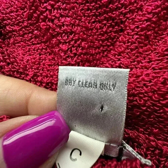 Chicos Womens Sz L Mesh Fringes Red‎ Disco Dress Asymmetrical Hem Side Slit - Picture 8 of 12